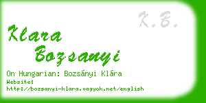 klara bozsanyi business card