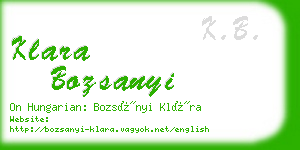 klara bozsanyi business card